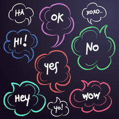 Sketchy Speech Bubbles Set : Vector Illustration