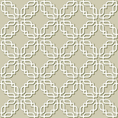 Vector Abstract Seamless Geometric Islamic Wallpaper. 