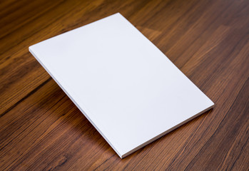 Blank catalog, magazines,book mock up on wood background