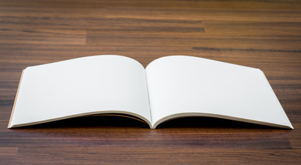 Blank catalog, magazines,book mock up on wood background