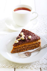 Wafer cake with caramel filling