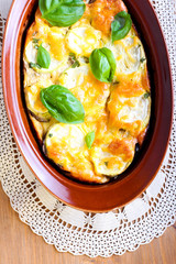 Courgette and eggplant cheese bake