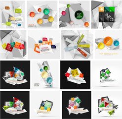 Fototapeta premium Set of abstract geometric infographic banner templates