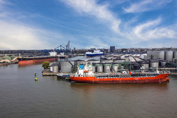 Cargo tanker vessel in sea port Rotterdam, Netherlands. © Travel Faery