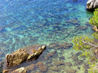 Beautiful sea shore and rocks in Costa Brava (Spain)