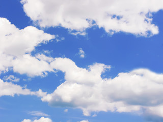 Fototapeta premium Blue sky with fluffy white clouds in day light