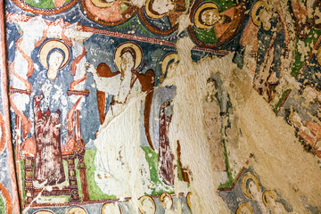 Obraz na płótnie Canvas Cappadocia, Turkey. Fresco in cave orthodox church El Nazar,