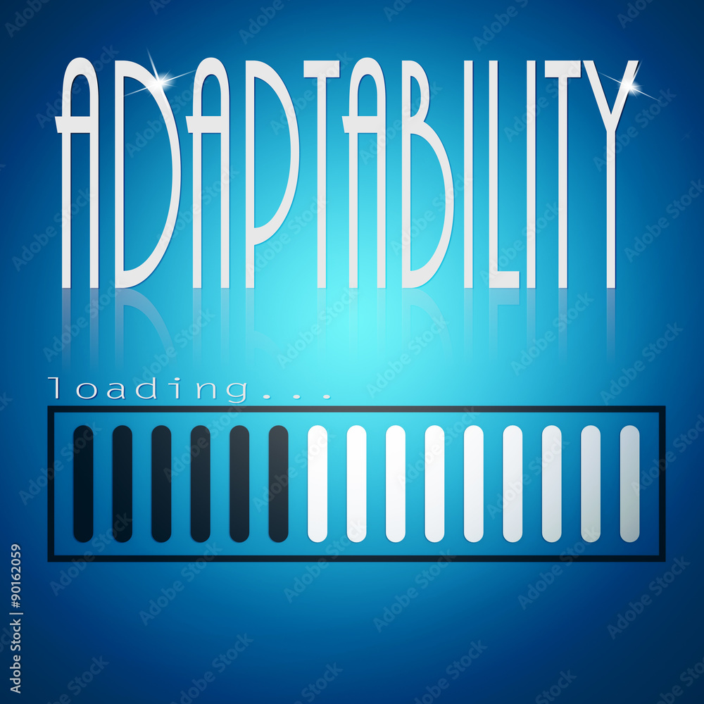 Poster blue loading bar with adaptability word