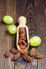 Raisins and grape