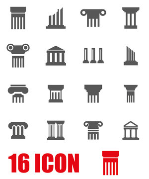 Vector grey column icon set