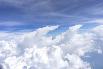 Skyline View above the Clouds from air plane.