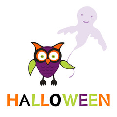 An illustration of cute halloween owl