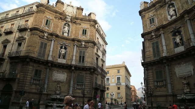 The Four Corners (Quattro Canti square) Palermo Sicily Italy