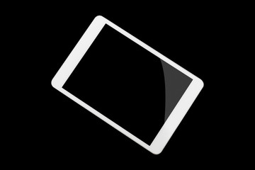 tablet computer isolated on black background