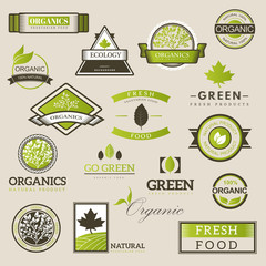 Fresh and natural food logos. 