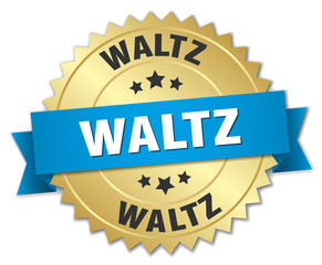 waltz 3d gold badge with blue ribbon