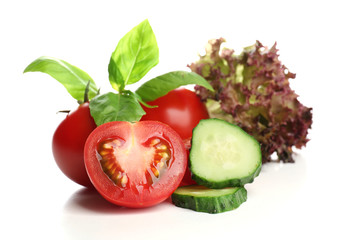 Fresh vegetables isolated on white