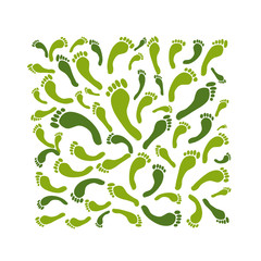 Obraz na płótnie Canvas Green footprint background for your design