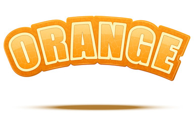 Label for orange juice or fruits. Bright premium design. Vector