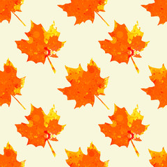 Watercolor maple leaves pattern