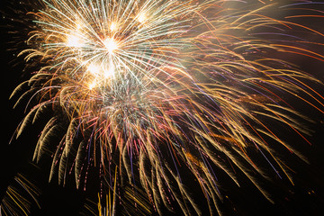 Fireworks with night sky.