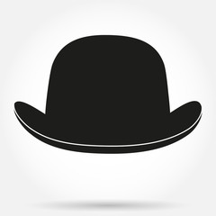Silhouette symbol of bowler hat on a white background vector