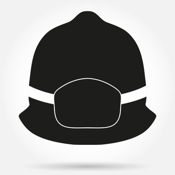 Silhouette symbol of fireman helmet vector illustration