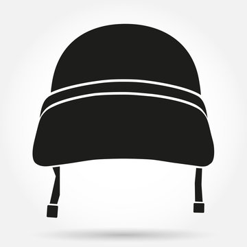 Silhouette symbol of Military helmet