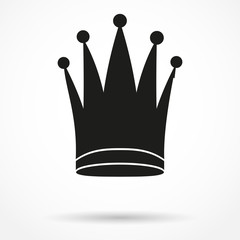 Silhouette simple symbol of classic royal queen Crown. Vector Illustration