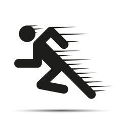 Running people in motion. Simple symbol of run isolated on a white background.