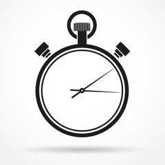 Silhouette simple symbol of stopwatch black icon