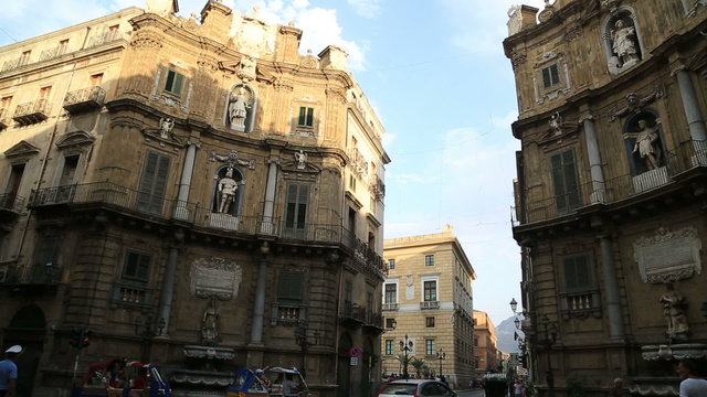 The Four Corners (Quattro Canti square) Palermo Sicily Italy