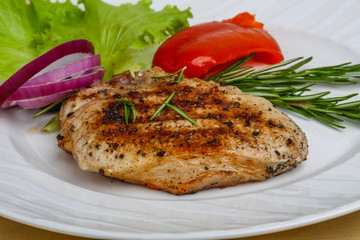 Grilled pork steak