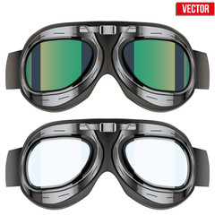 Retro aviator pilot glasses goggles. Isolated on white © VITAMIN