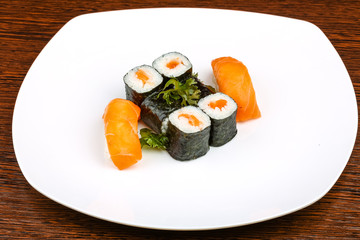 Sushi with salmon