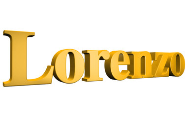 3D Lorenzo text on white background