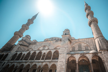 Fototapeta na wymiar View of the majestic BLue Mosque, Istanbul, Turkey.