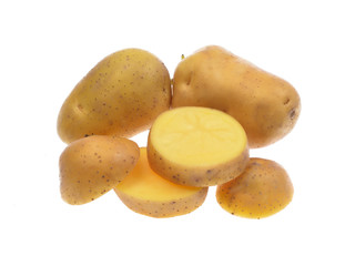 Fresh potatoes isolated on white background