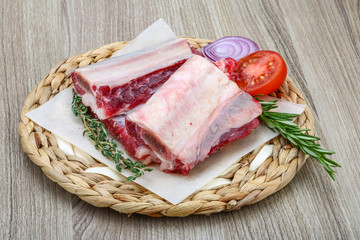Raw beef ribs