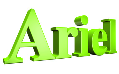 3D Ariel text on white background