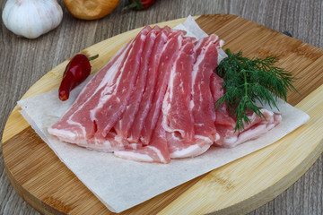Raw bacon