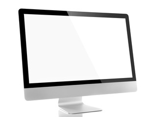 Modern computer isolated on white