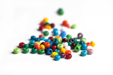 Fototapeta na wymiar colored glass beads isolated