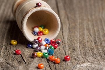 colorful glass beads closeup