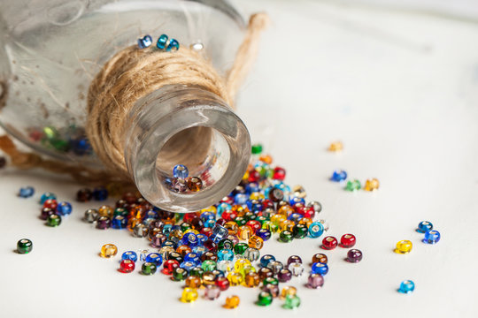 Colorful Glass Beads Closeup