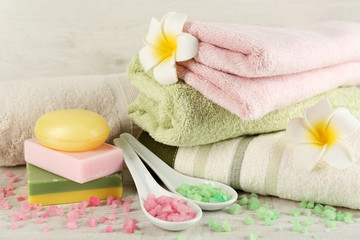 Spa treatments on light background