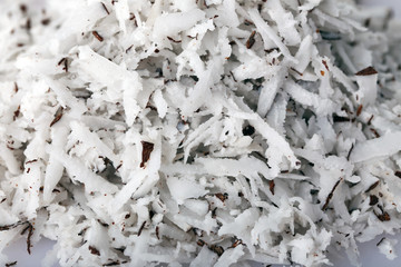 Texture of desiccated coconut