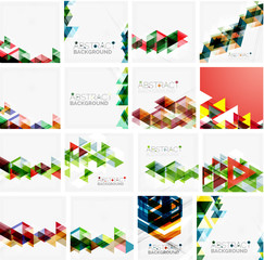 Set of triangle geometric abstract backgrounds