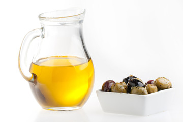 Olive oil with olives