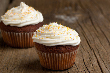 Cupcakes with whipped cream